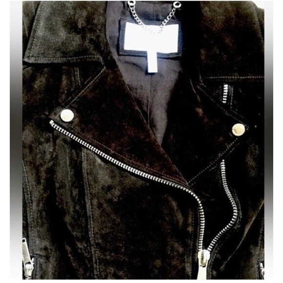 BCBGeneration Chocolate Brown 100% Suede Moto Jacket Sz S Zipper NWOT $389 - Picture 11 of 12